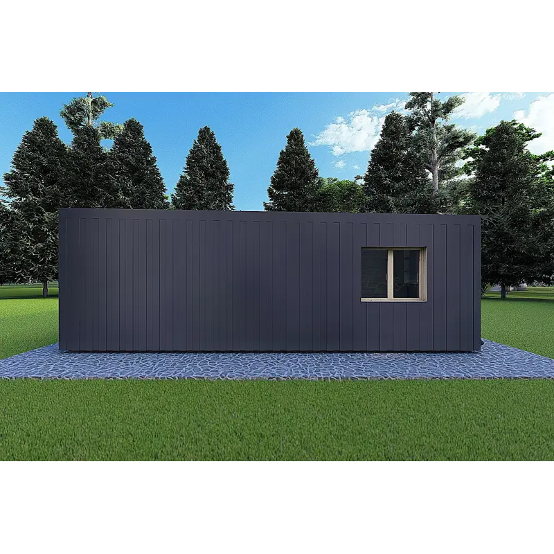 Bungalow di legno VISION 2 CUBE "C" con patio 7x8 44/100/30/40 mm, lato destro modello antracite