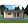 Bungalow di legno VISION 2 CUBE "C" con patio 7x8 44/100/30/40 mm, vista frontale modello antracite
