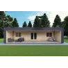 Bungalow in legno VISION 3 con patio 10x6 60/100/30/40 mm, vista frontale color antracite