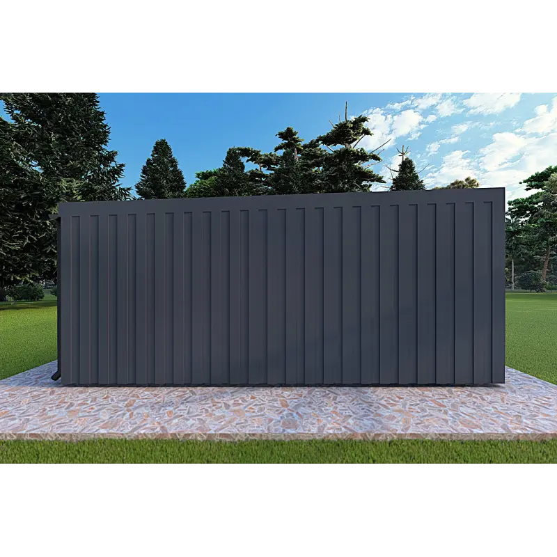 Bungalow in legno VISION 3 con patio 10x6 60/100/30/40 mm, lato sinistro color antracite