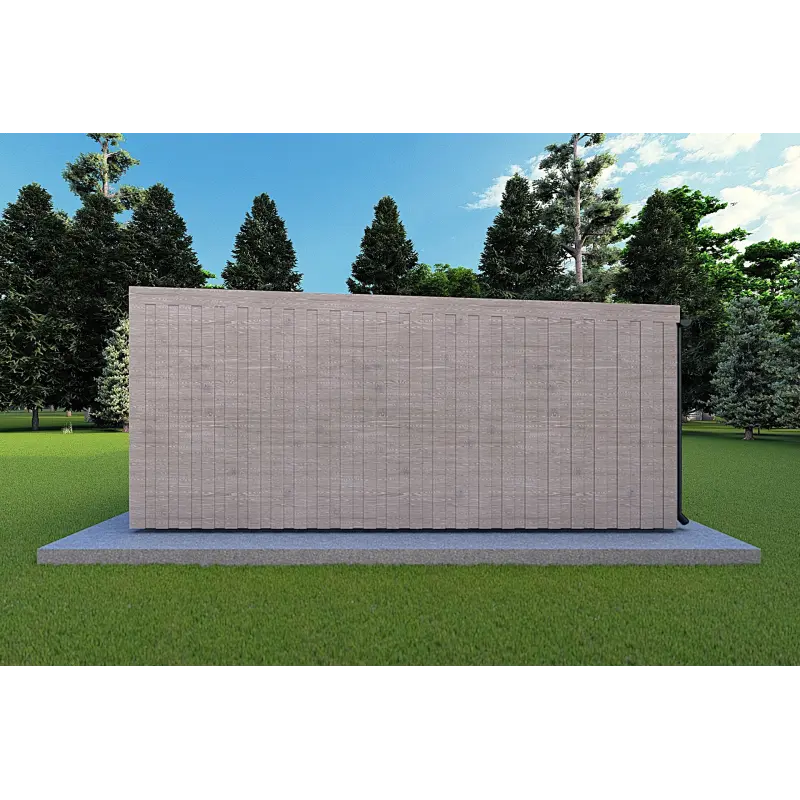 Bungalow in legno VISION 3 con patio 10x6 60/100/30/40 mm, lato destro color grigio legno