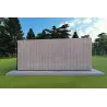 Bungalow in legno VISION 3 con patio 10x6 60/100/30/40 mm, lato sinistro color grigio legno