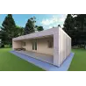 Bungalow in legno VISION 3 con patio 10x6 60/100/30/40 mm, fronte lato destro color grigio legno