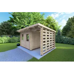 Casetta da giardino LISA 3x3 44mm, fronte lato destro