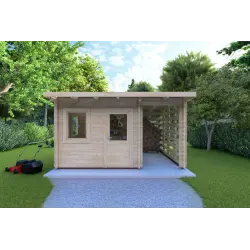 Casetta da giardino LISA 3x3 44mm, vista frontale