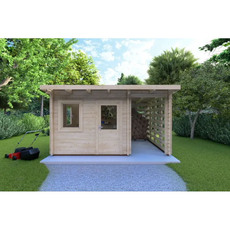 Casetta da giardino LISA 3x3 44mm, vista frontale