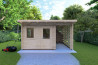 Casetta da giardino LISA 3x3 44mm, vista frontale