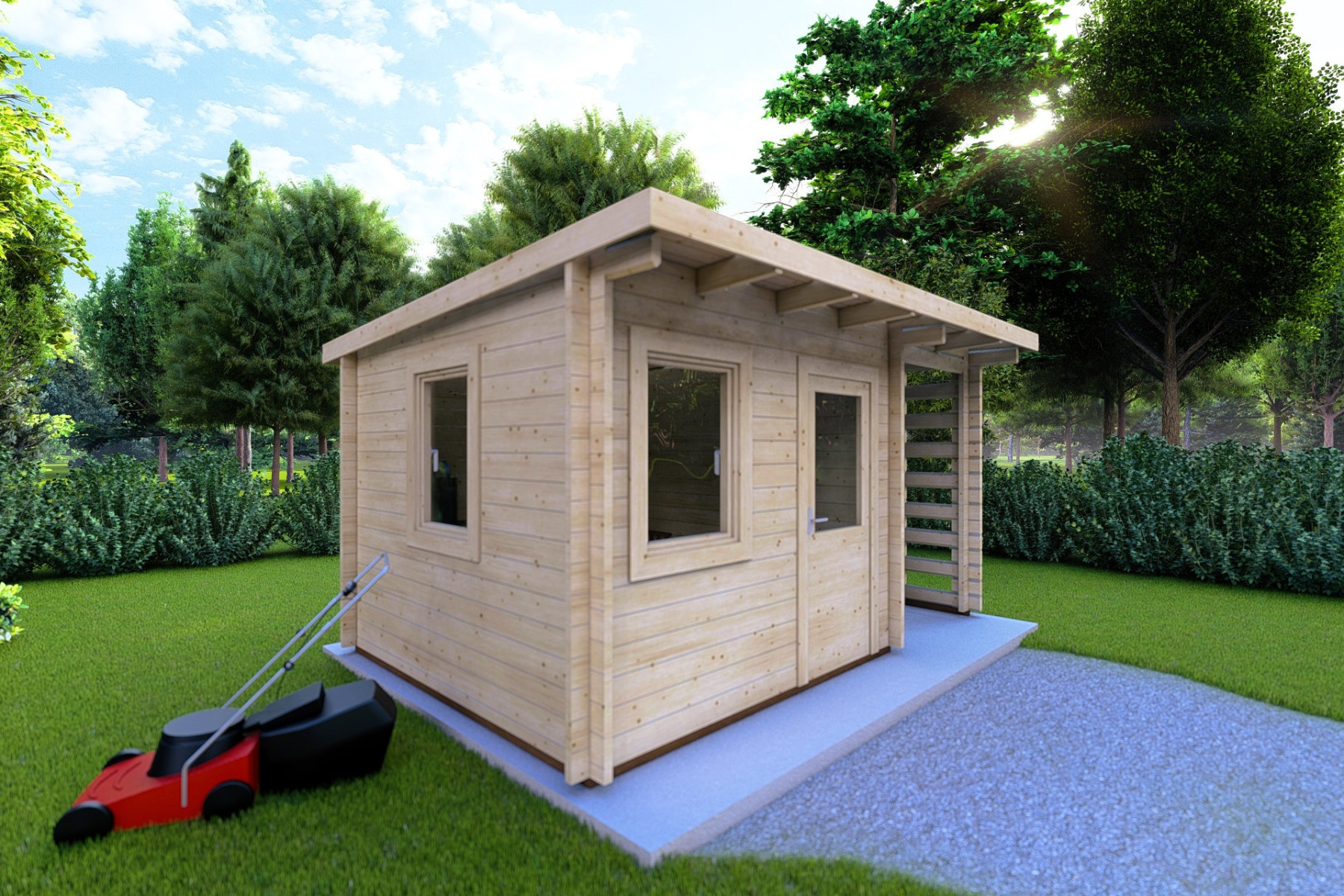 Casetta da giardino LISA 3x3 44mm, lato sinistro