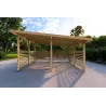 Tettoia in legno con chiusura parziale 22.4 m², vista frontale