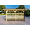 Tettoia in legno con chiusura parziale 22.4 m², lato destro