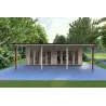 Casa in legno con portico DENISE 7x5.2 44mm, vista frontale