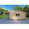 Casa in legno con portico DENISE 7x5.2 44mm, lato destro