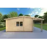 Casa in legno con portico DENISE 7x5.2 44mm, lato sinistro