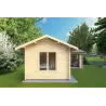 Casetta in legno con veranda con 2 stanze SUSANNA 44mm, vista frontale