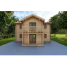 Casa di legno prefabbricata due piani GILDA 44/140/44 mm, vista frontale