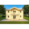 Casa di legno prefabbricata due piani GILDA 44/140/44 mm, retro