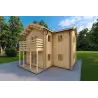Casa di legno coibentata GILDA 98 m² 44/100/44 mm, fronte lato destro