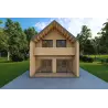 Casa prefabbricata con cladding PENELOPE 12x6 44/120/30/40 mm, vista frontale