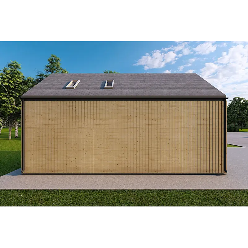 Casa prefabbricata con cladding PENELOPE 12x6 44/120/30/40 mm, lato sinistro