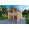 Casa prefabbricata con cladding PENELOPE 12x6 44/120/30/40 mm, fronte lato destro