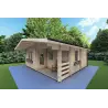 Casa in legno ELBA 6x6 44 mm, fronte lato destro