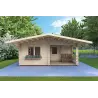 Casa in legno ELBA 6x6 44 mm, vista frontale