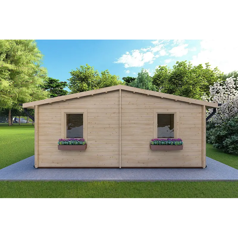 Casa in legno ELBA 6x6 44 mm, retro