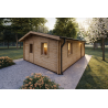 Casa di legno Dalia 5x7 44 mm, fronte lato destro modello legno naturale
