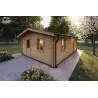 Casa di legno Dalia 5x7 44 mm, fronte lato destro modello legno naturale