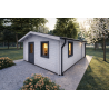 Casa di legno Dalia 5x7 44 mm, fronte lato destro modello bianco