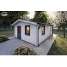 Casa di legno Dalia 5x7 44 mm, fronte lato destro modello bianco