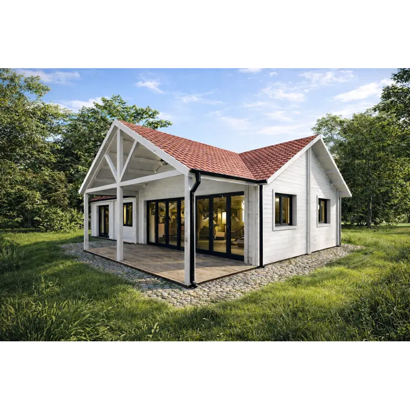 Casa prefabbricata 95 m² AGNESE 44/140/44 mm, modello bianco
