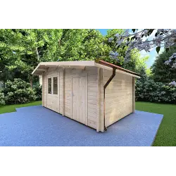 Casetta da giardino ALLEGRA 5x3 44mm, fronte lato destro