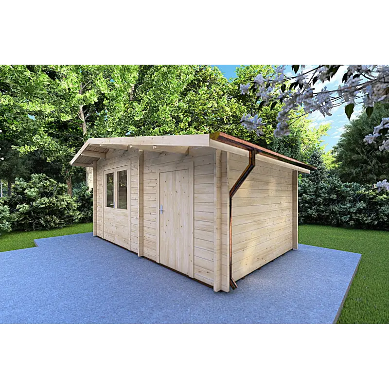 Casetta da giardino ALLEGRA 5x3 44mm, fronte lato destro