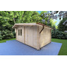Casetta da giardino ALLEGRA 5x3 44mm, fronte lato destro