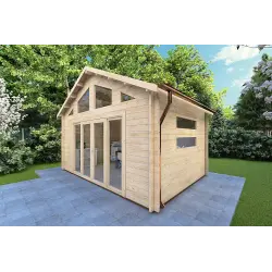 Casetta da giardino VIVIENNE 5x3, 44mm, fronte lato destro