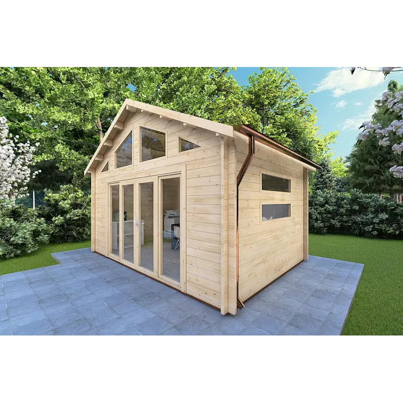 Casetta da giardino VIVIENNE 5x3, 44mm, fronte lato destro