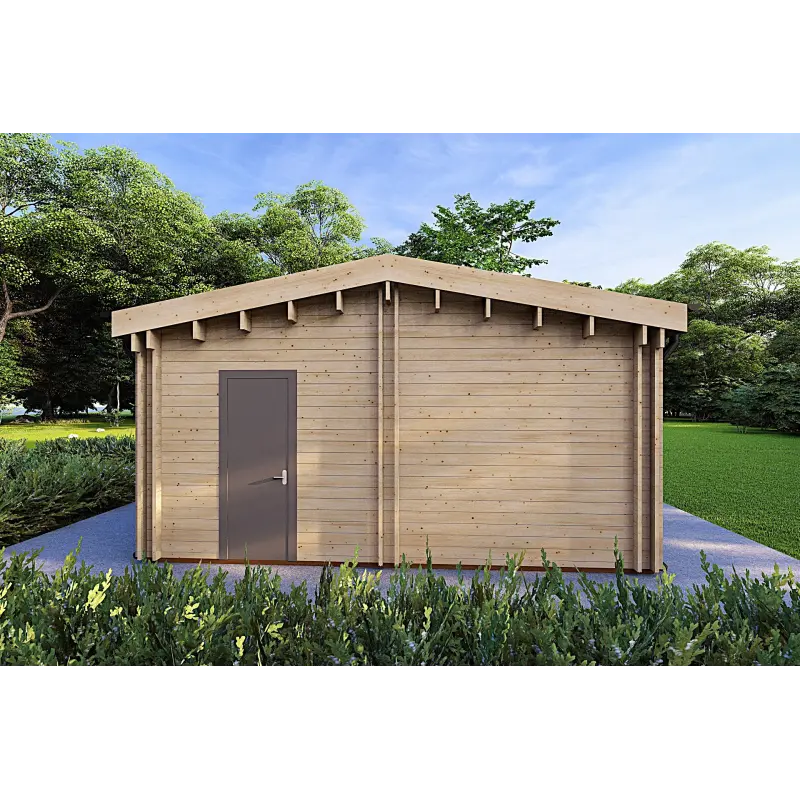 Casa prefabbricata in legno con garage CLOE 114 m² 44/140/44 mm, lato destro