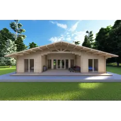 Casa di legno NATALIA 12x8, 68mm, vista frontale