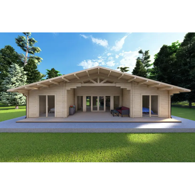 Casa di legno NATALIA 12x8, 68mm, vista frontale