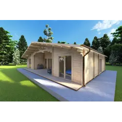 Casa di legno NATALIA 12x8, 68mm, fronte lato destro