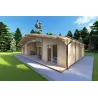 Casa di legno NATALIA 12x8, 68mm, fronte lato destro