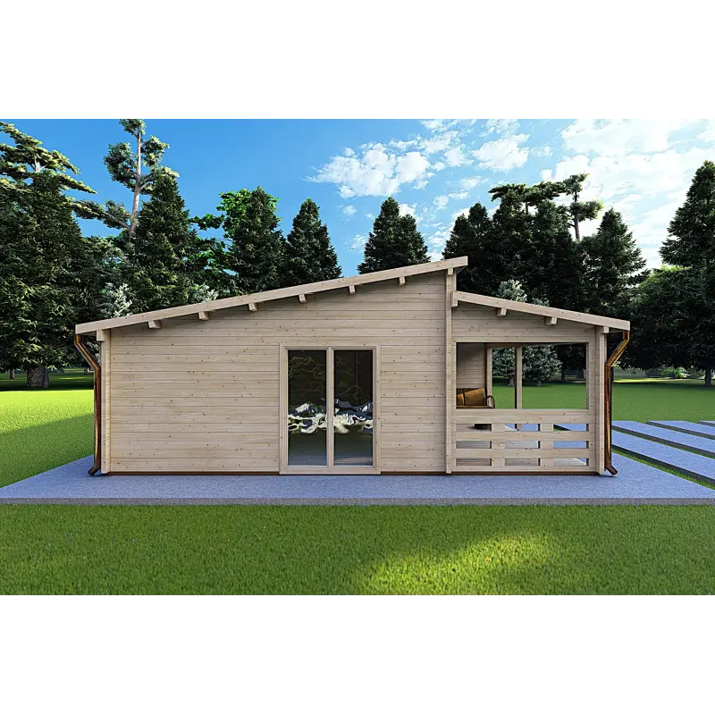 Casa in legno ROSALIA 12x8, 68mm, lato sinistro