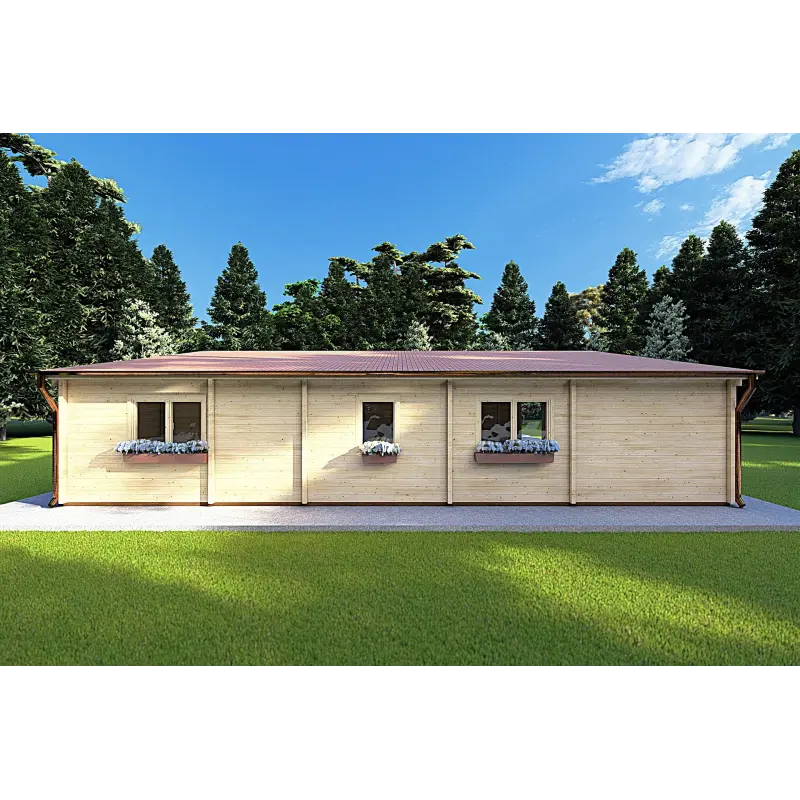 Casa in legno ROSALIA 12x8, 68mm, retro