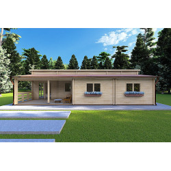 Casa in legno ROSALIA 12x8, 68mm, vista frontale