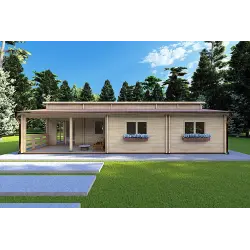 Casa in legno ROSALIA 12x8, 68mm, vista frontale