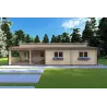 Casa in legno ROSALIA 12x8, 68mm, vista frontale