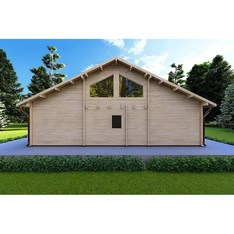 Casa di legno ASPEN 10x8 68mm, retro