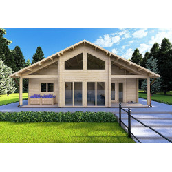Casa di legno ASPEN 10x8 68mm, vista frontale