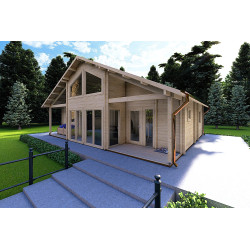Casa di legno ASPEN 10x8 68mm, fronte lato destro